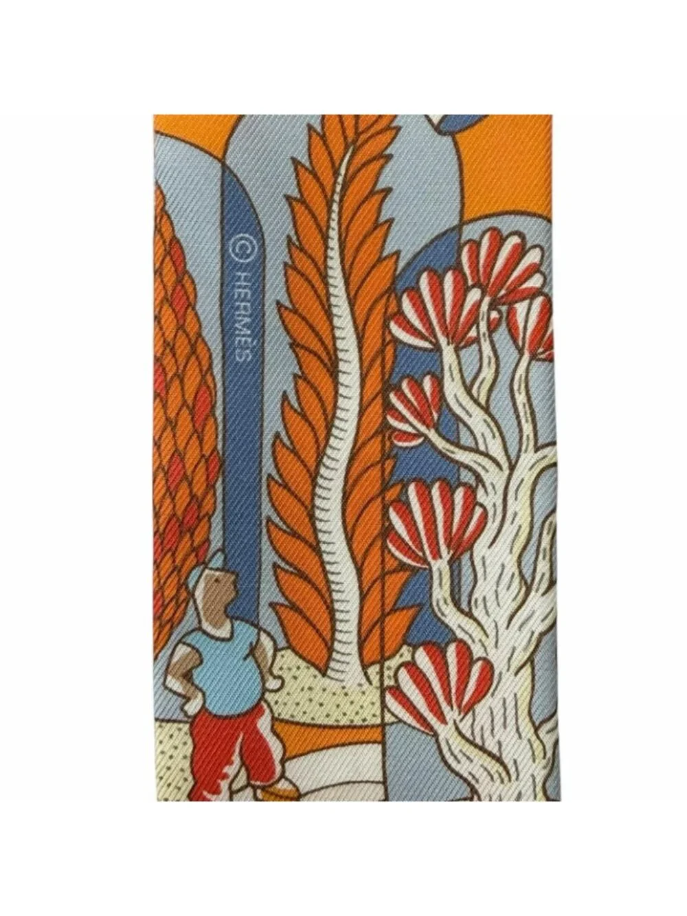 Hermes Exposition Universelle Silk 100% Scarf Orange Multi - Picture 5 of 7